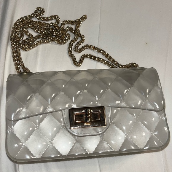 Clear Gold Chain Strap Handbag - Picture 2 of 10